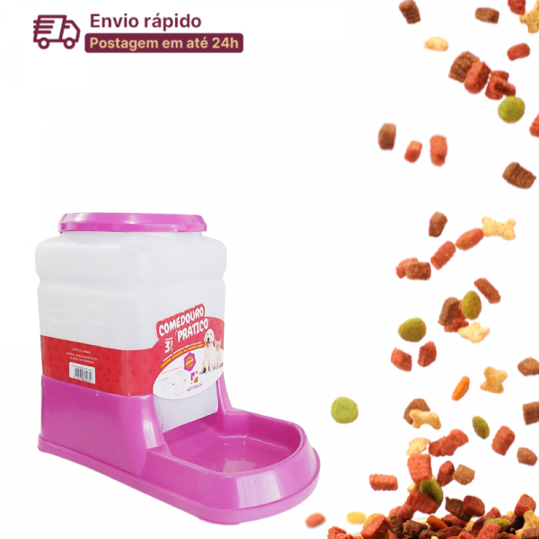Comedouro Pratico para Cachorro Gato 3 Litros